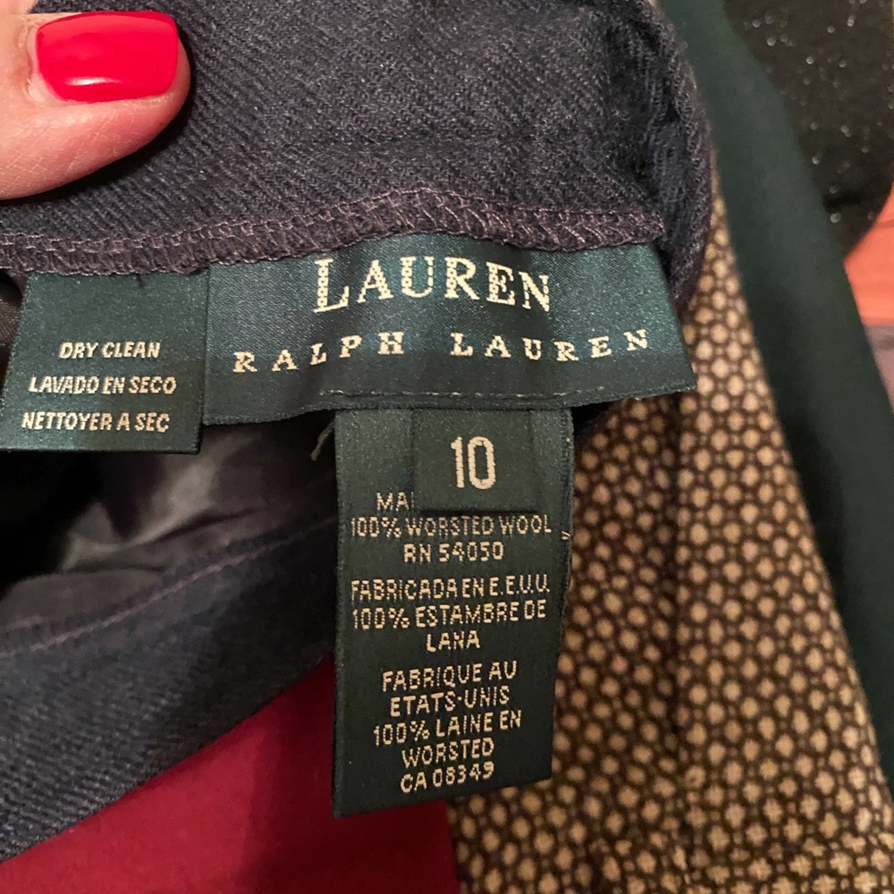 Ralph Lauren Women's Worsted Wool Trousers - Navy